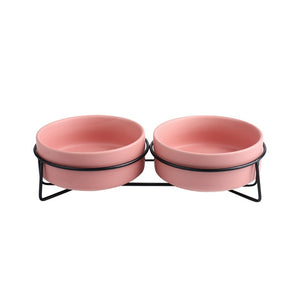 Elevate Your Pet's Dining Experience with Our Metal Frame Ceramic Pet Bowl