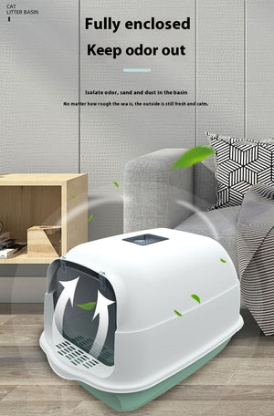 Transform Your Cat's Bathroom Experience with the Fully Enclosed Cat Toilet