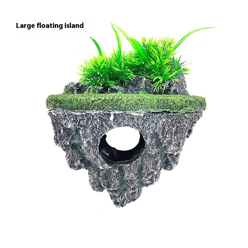 Floating Stone Ornament For Pet Tank Landscaping Decoration