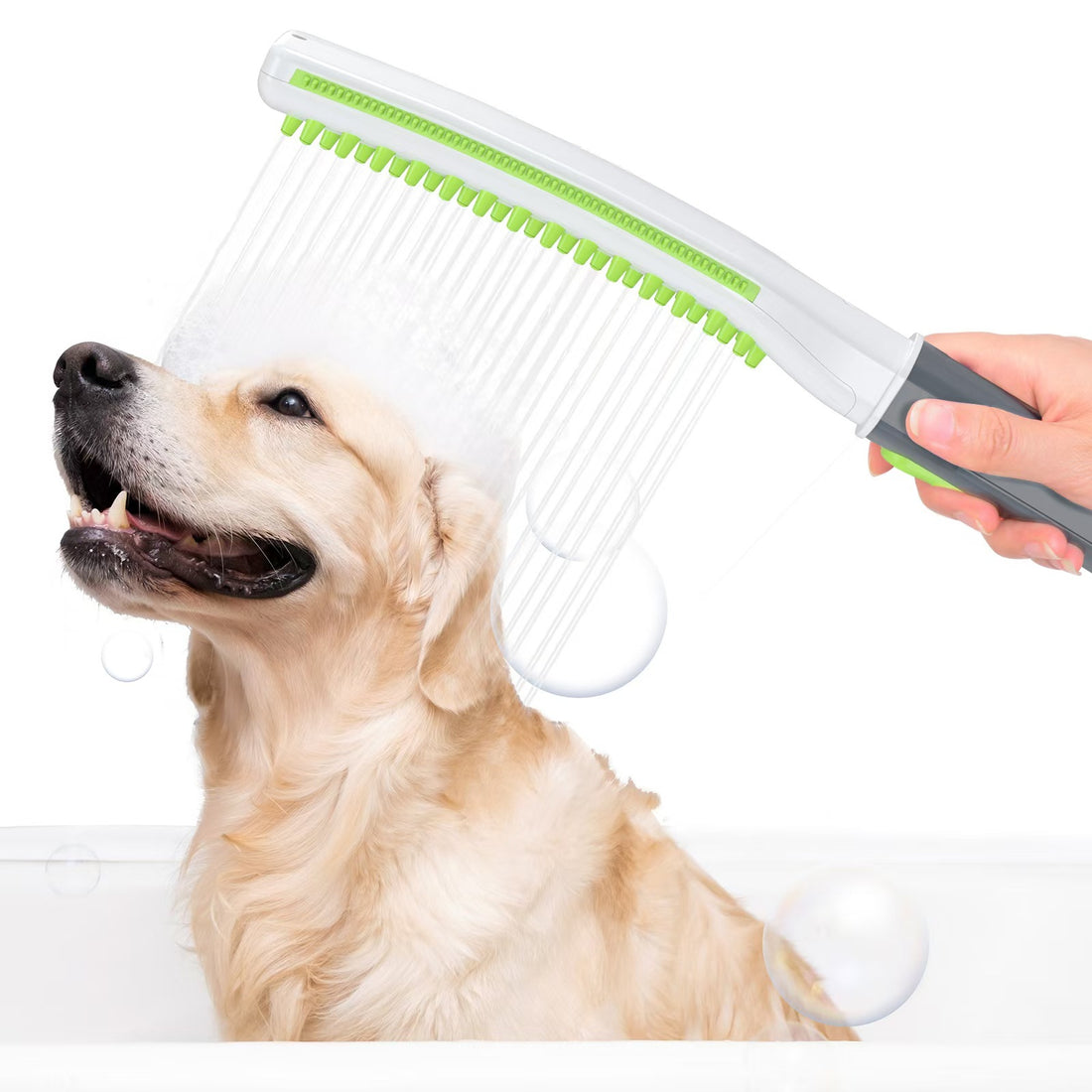 Pet Bathing Shower Brush With Integrated Water Flow For Cleaning Use