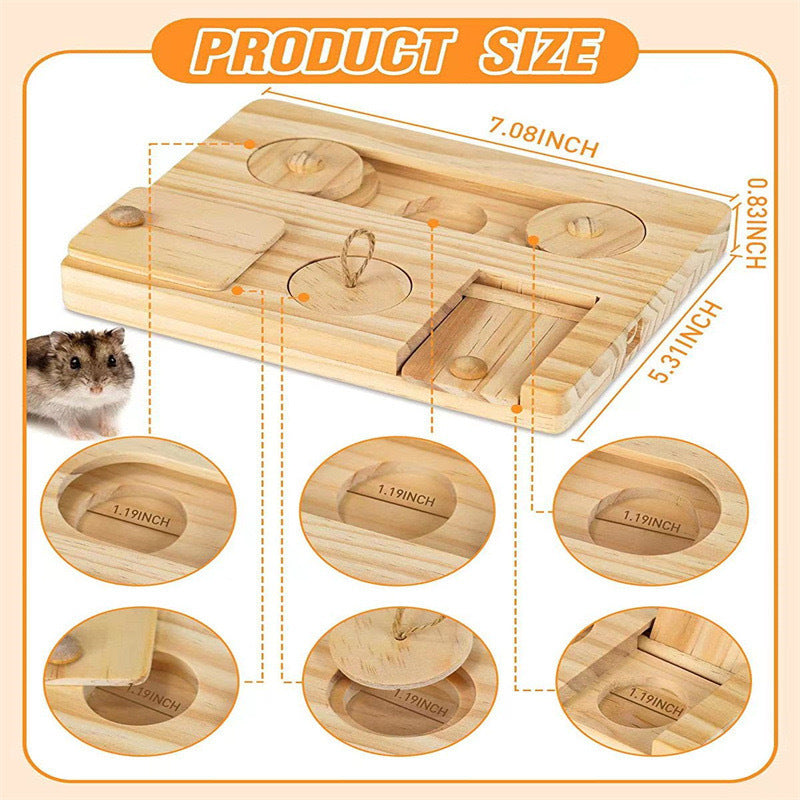Wooden Snack Dispenser For Pet Cage Feeding System