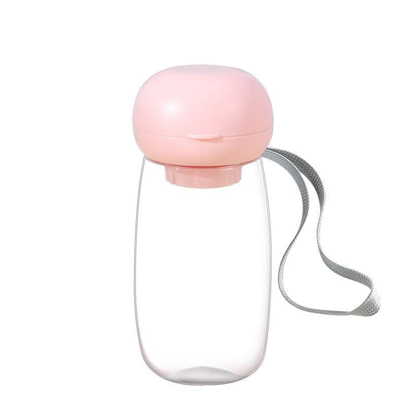 Portable Outdoor Travel Pet Water Bottle Drinking Cup Feeding Bowl With Lanyard