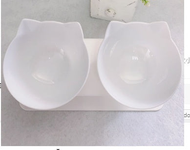 Non Slip Double Pet Bowl Raised Stand Cervical Protection Transparent Feeder