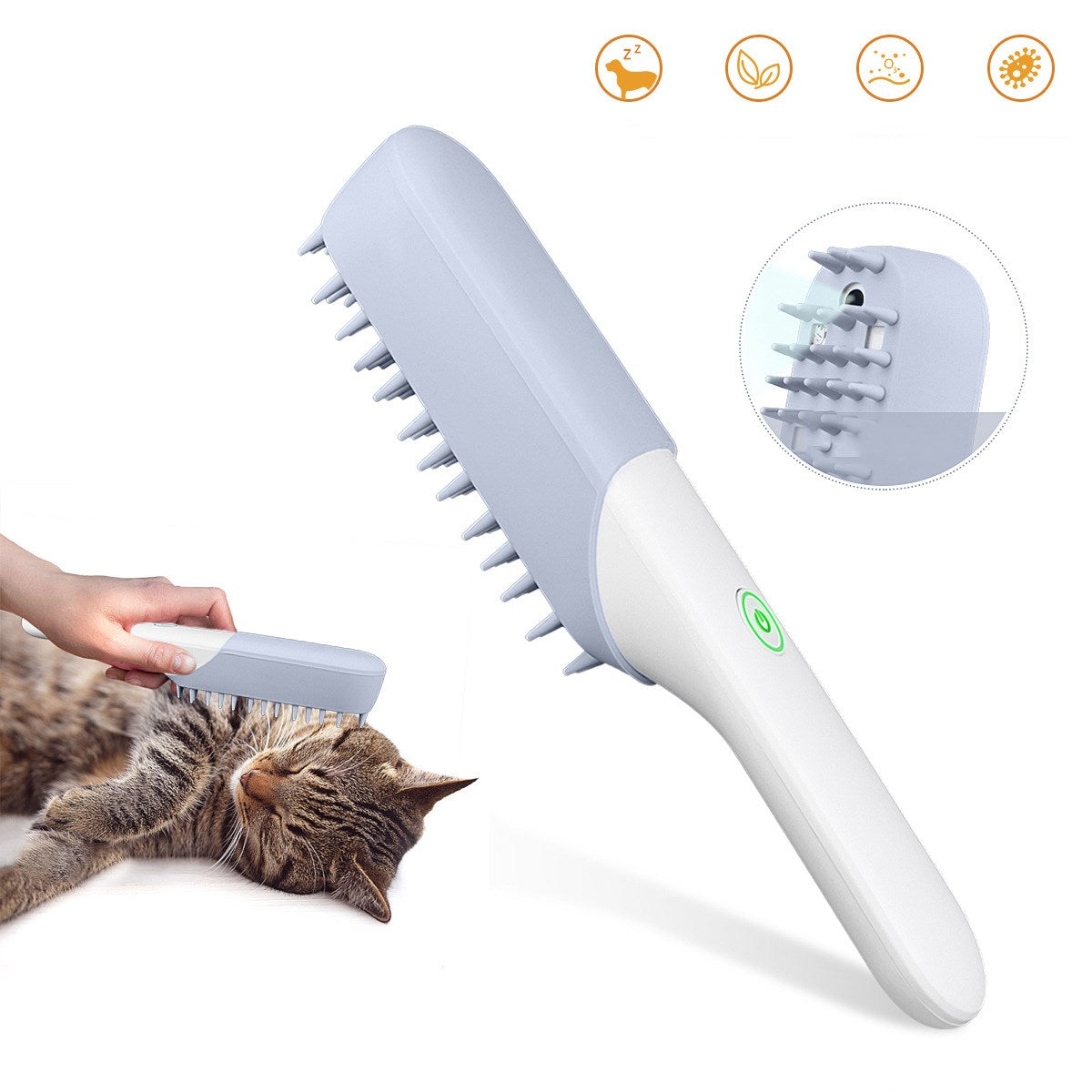 Pet Silicone Grooming Massage Brush For Fur Removal And Cleaning Tool