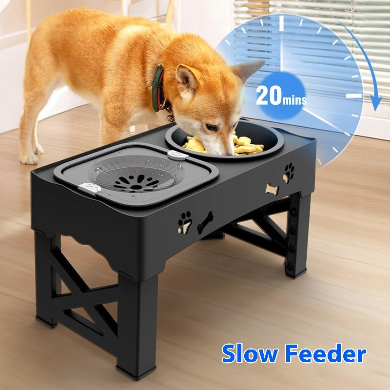 Pet Stainless Steel Feeder Double Bowl Integrated Lifting Bowl