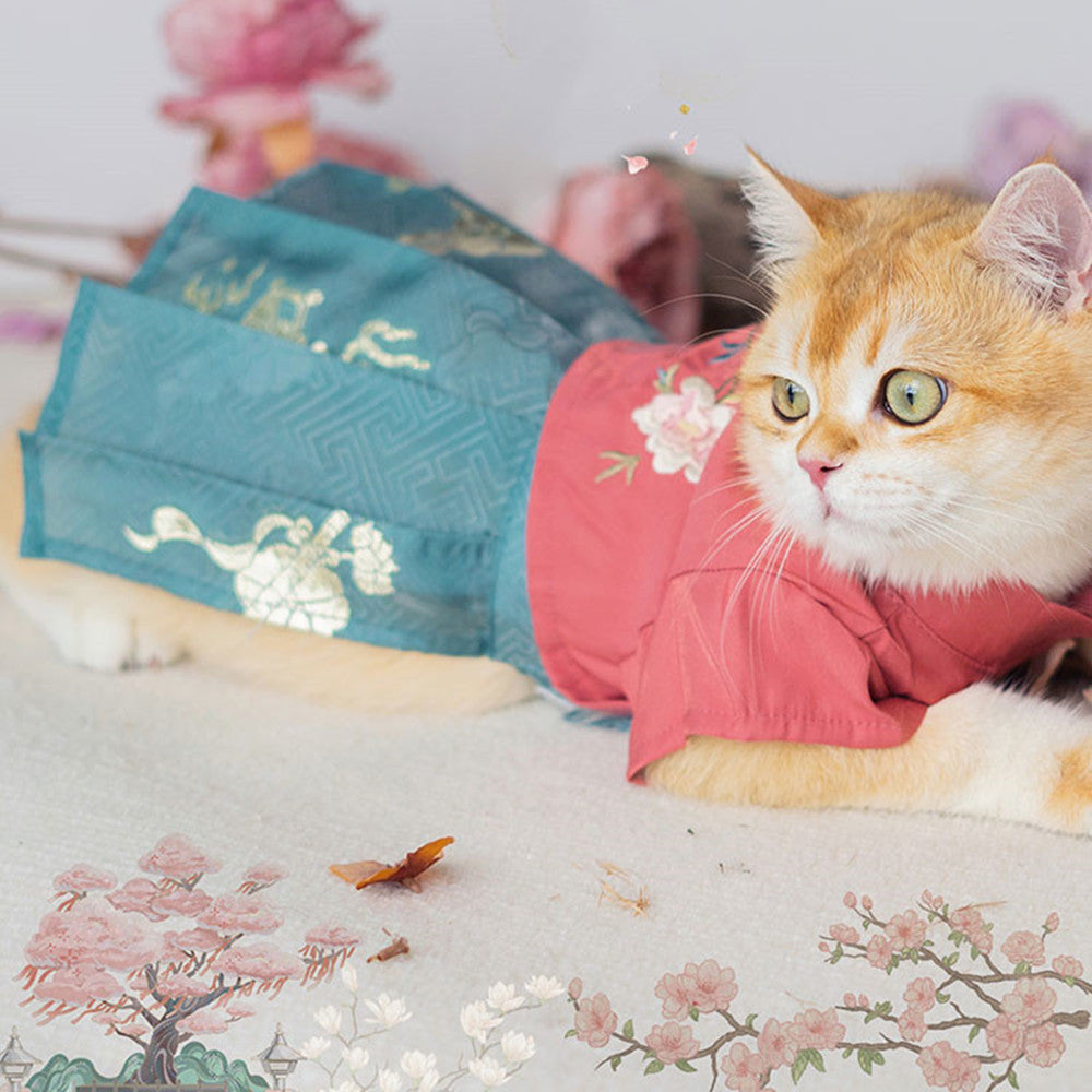 Pet Hanfu Style Skirt Clothes