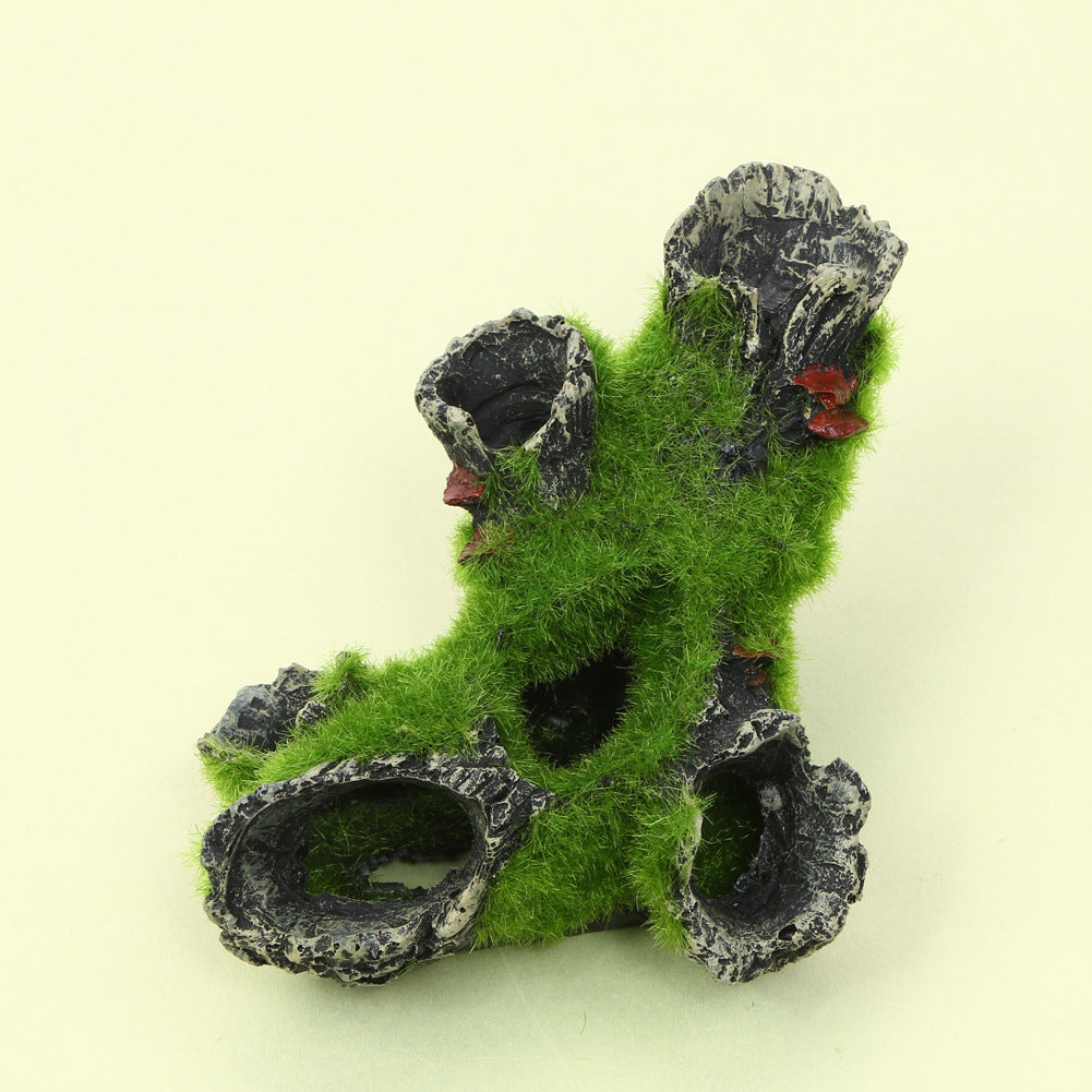 Moss Tree Root Decoration For Pet Tank Shrimp Habitat Shelter