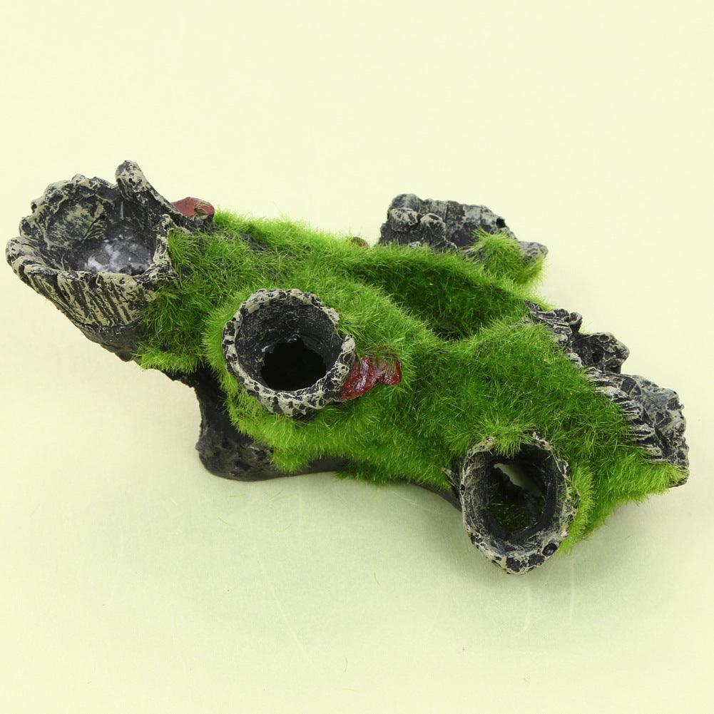 Moss Tree Root Decoration For Pet Tank Shrimp Habitat Shelter