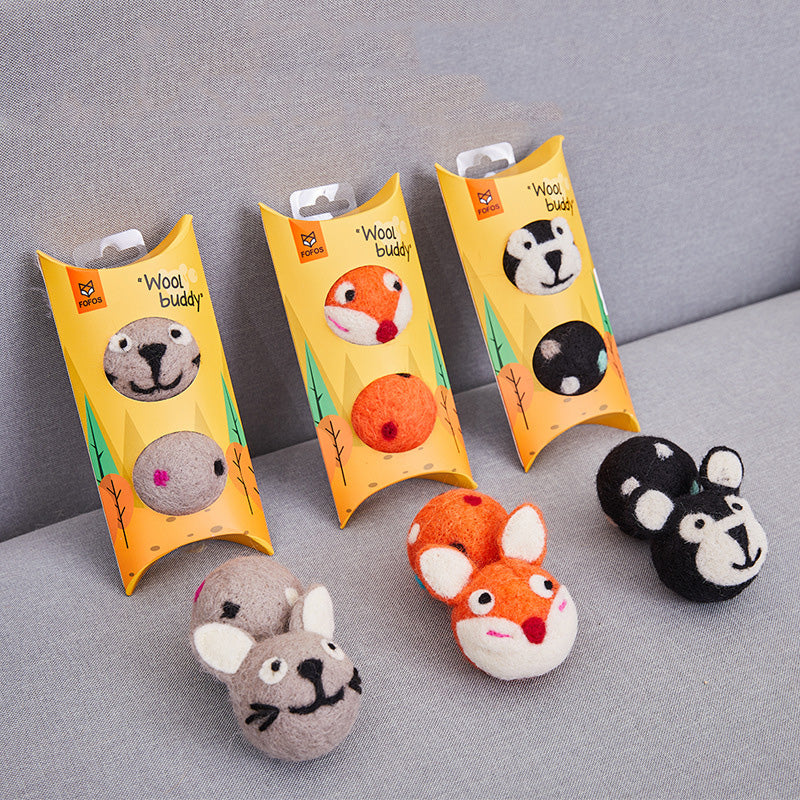 Colorful Felt Stretch Ball Bell Interactive Pet Chew Toy