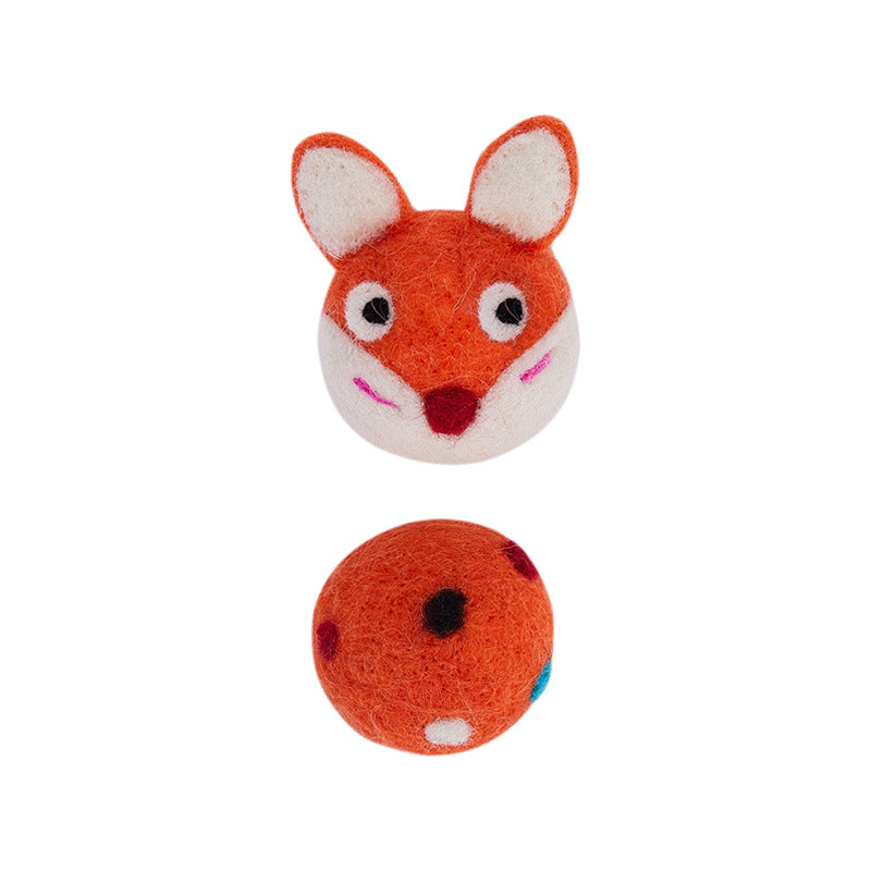 Colorful Felt Stretch Ball Bell Interactive Pet Chew Toy
