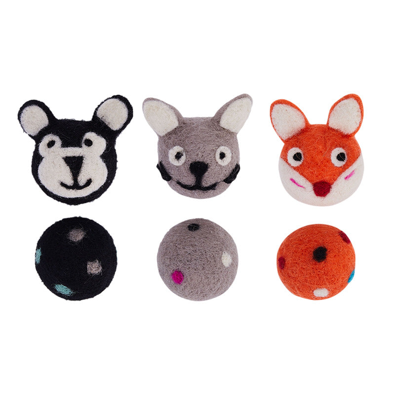 Colorful Felt Stretch Ball Bell Interactive Pet Chew Toy