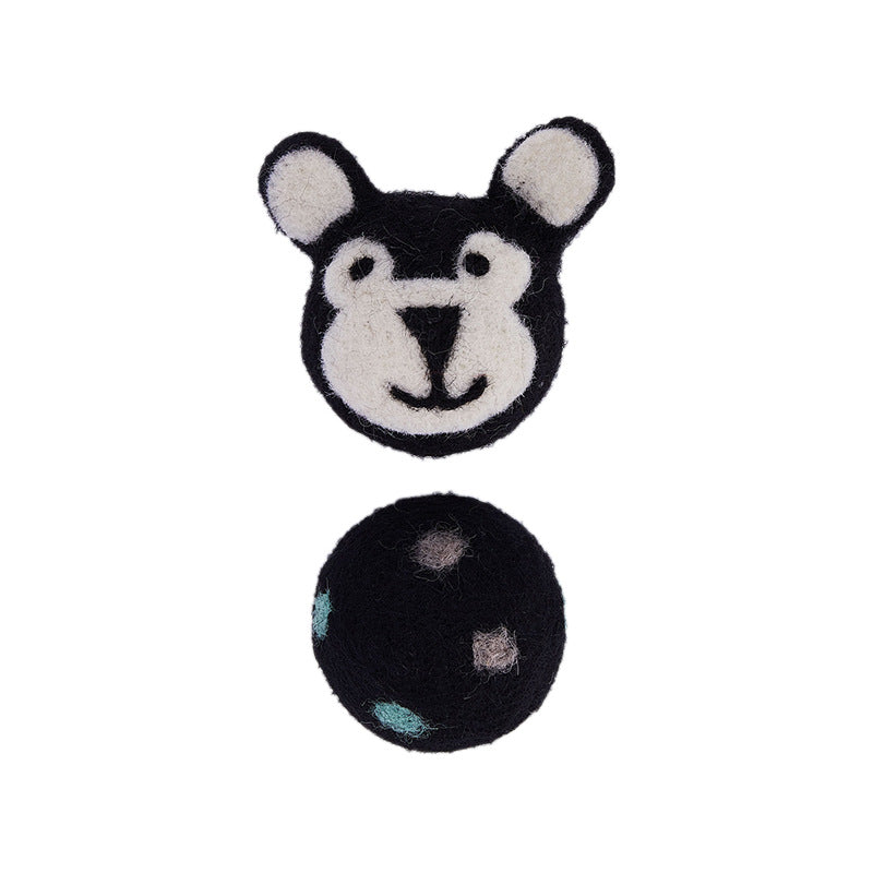 Colorful Felt Stretch Ball Bell Interactive Pet Chew Toy