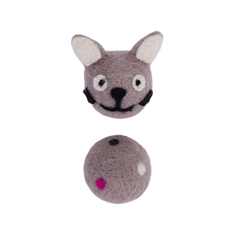 Colorful Felt Stretch Ball Bell Interactive Pet Chew Toy