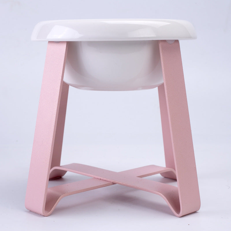 Pet Creative Anti Slip Iron Stand 2 In 1 Feeding Bowl