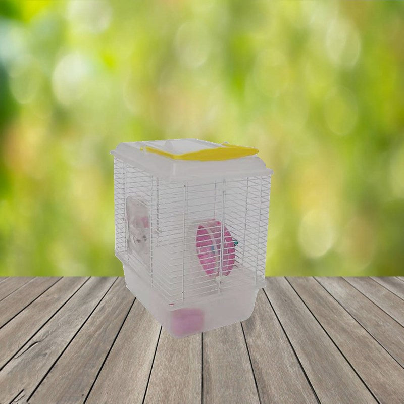 Portable Single Layer Hamster Cage With Transparent Cover