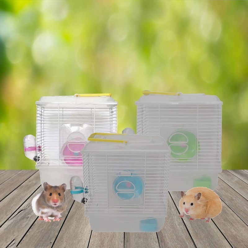Portable Single Layer Hamster Cage With Transparent Cover