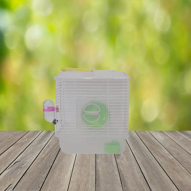Portable Single Layer Hamster Cage With Transparent Cover