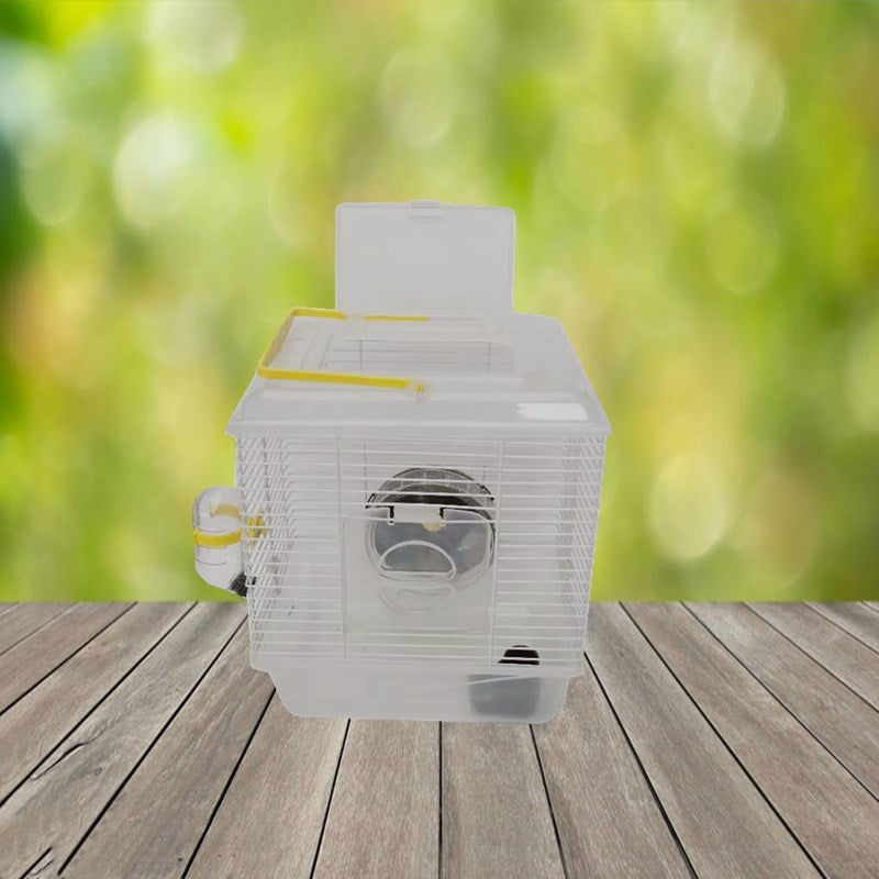 Portable Single Layer Hamster Cage With Transparent Cover