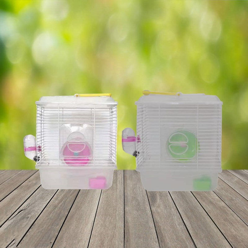 Portable Single Layer Hamster Cage With Transparent Cover