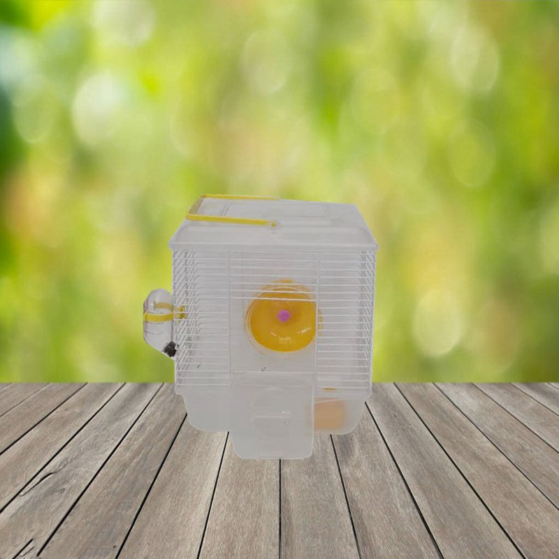 Portable Single Layer Hamster Cage With Transparent Cover
