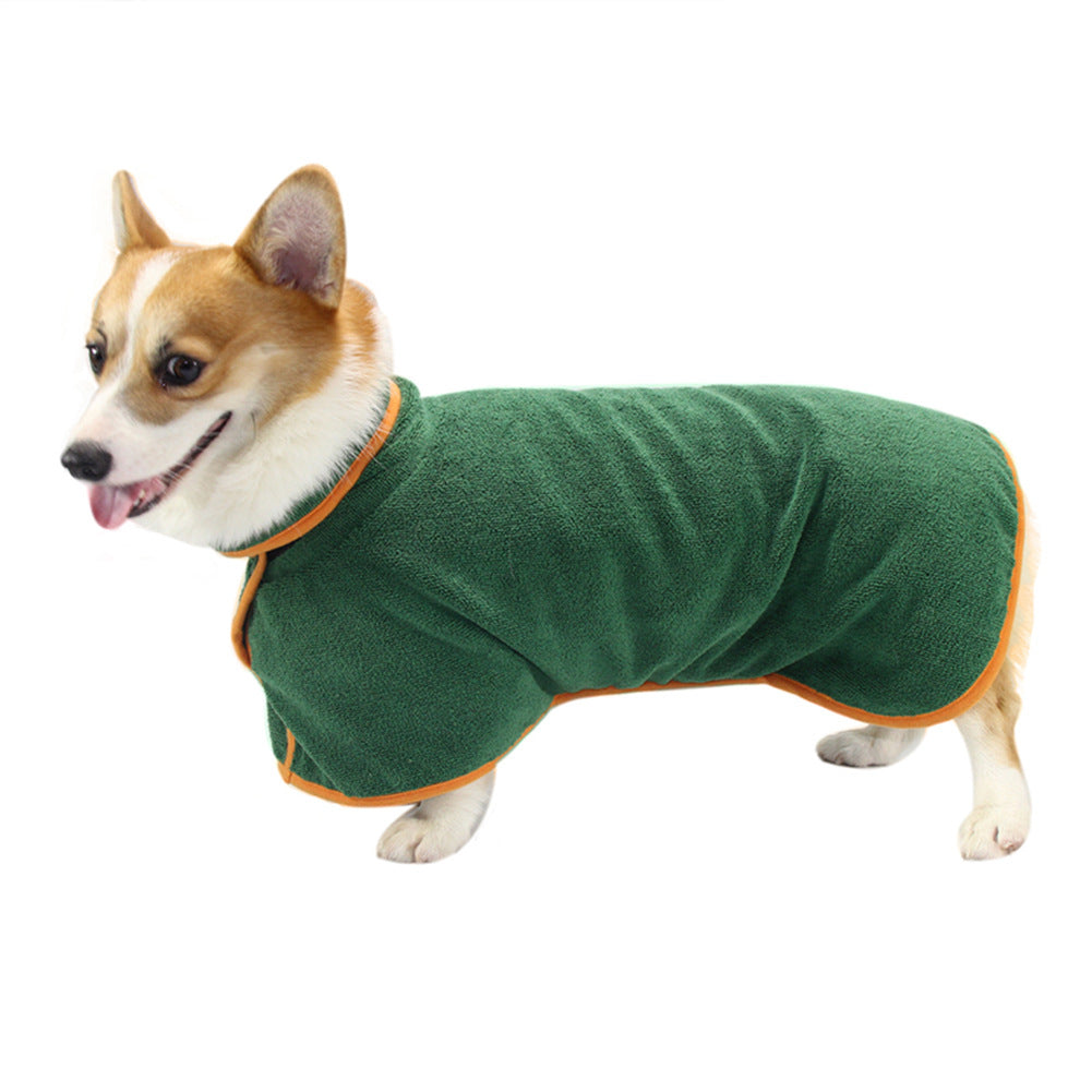 Bathing Robe Style Pet Clothing For Comfortable Drying And Grooming Use