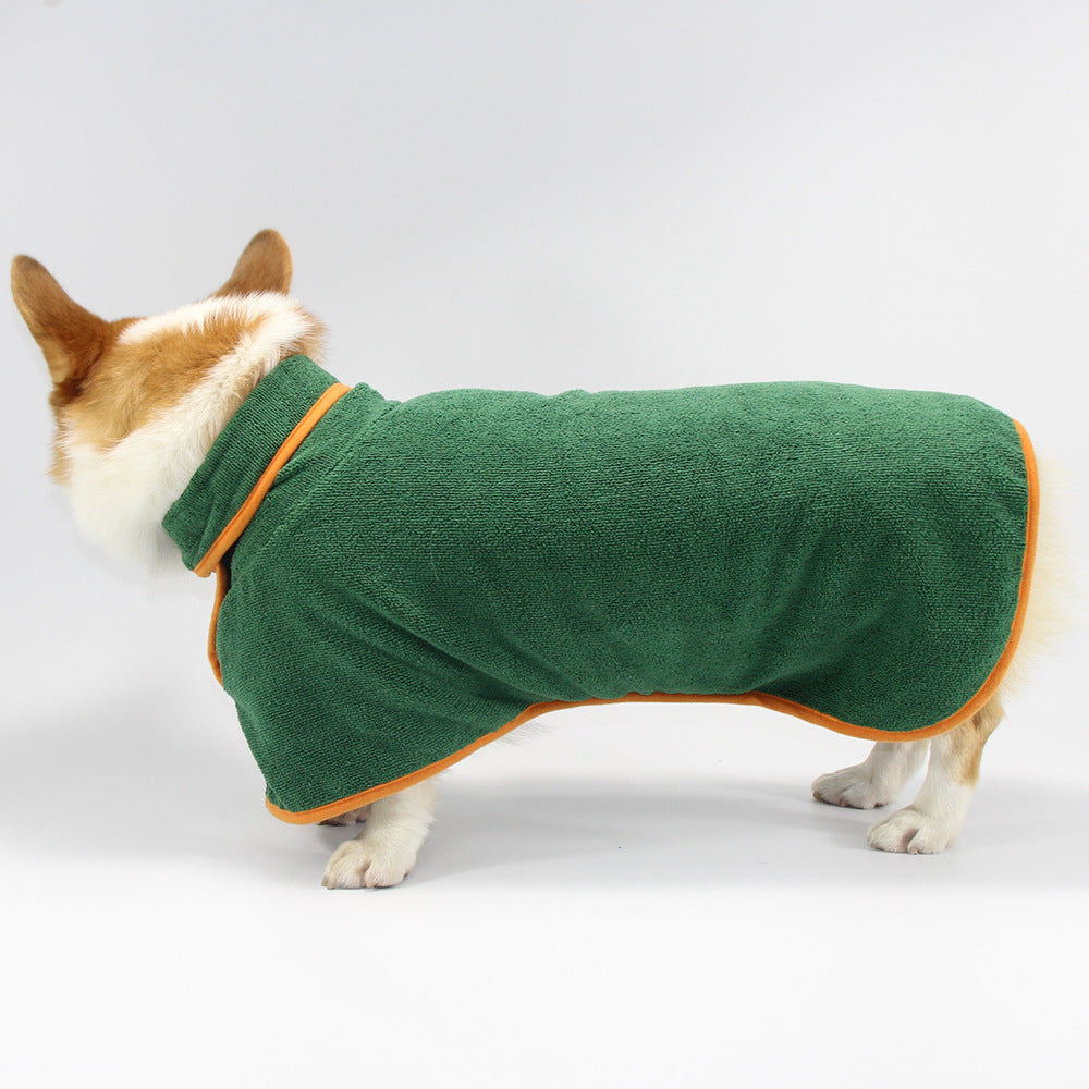 Bathing Robe Style Pet Clothing For Comfortable Drying And Grooming Use