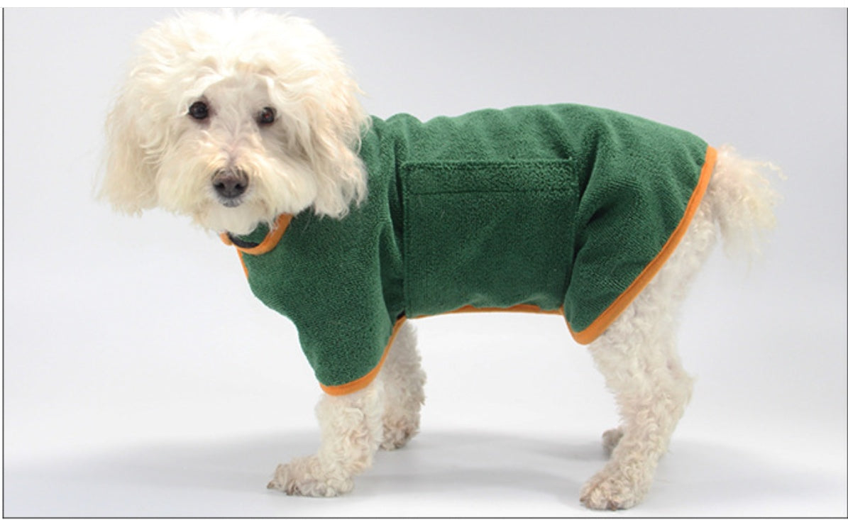 Bathing Robe Style Pet Clothing For Comfortable Drying And Grooming Use