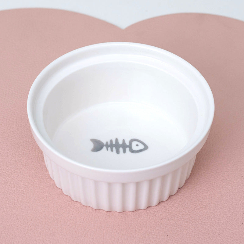 Bowl Ceramic Double Bowl Water Bowl Tall Diagonal Pet Bowl supplies