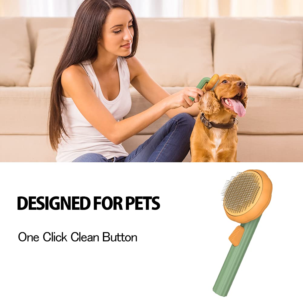 Self Cleaning Pet Grooming Brush For Removing Undercoat And Mats