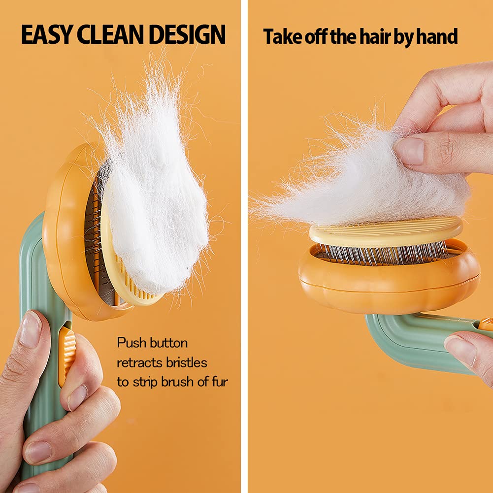 Self Cleaning Pet Grooming Brush For Removing Undercoat And Mats