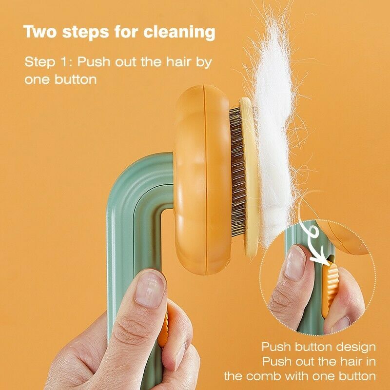 Self Cleaning Pet Grooming Brush For Removing Undercoat And Mats