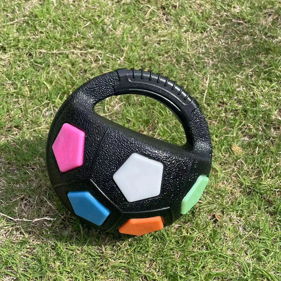 New Football Tennis Ball Shape Pet Toy Durable Teething Relief Outdoor Training Squeaky Toy