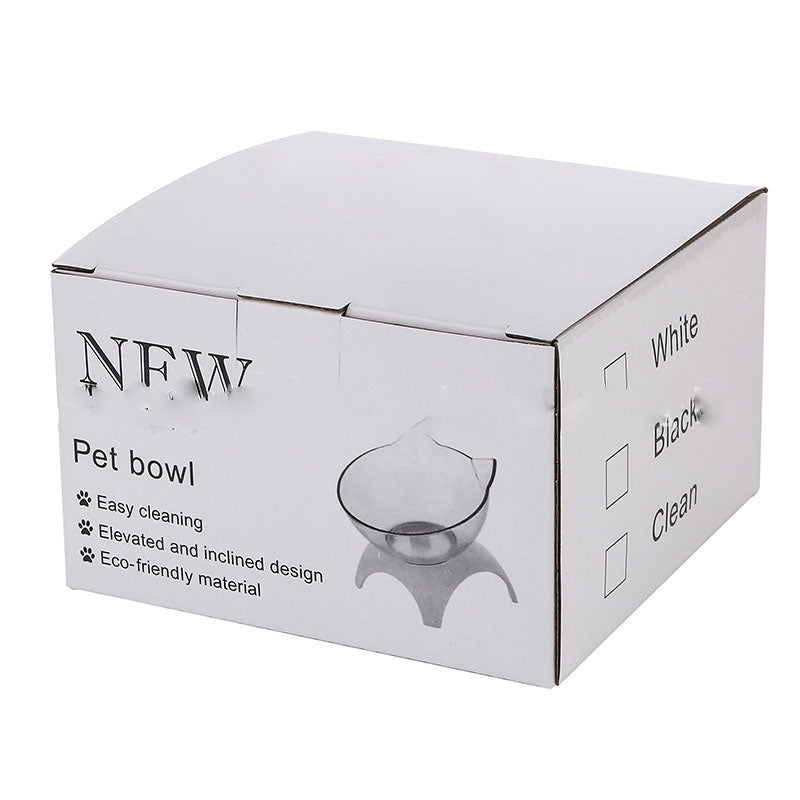 Non Slip Double Pet Bowl Raised Stand Cervical Protection Transparent Feeder