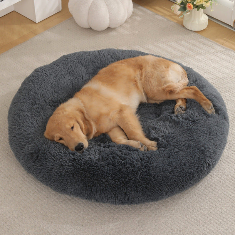 Pet Round Plush Warm Sleeping Mat Bed House
