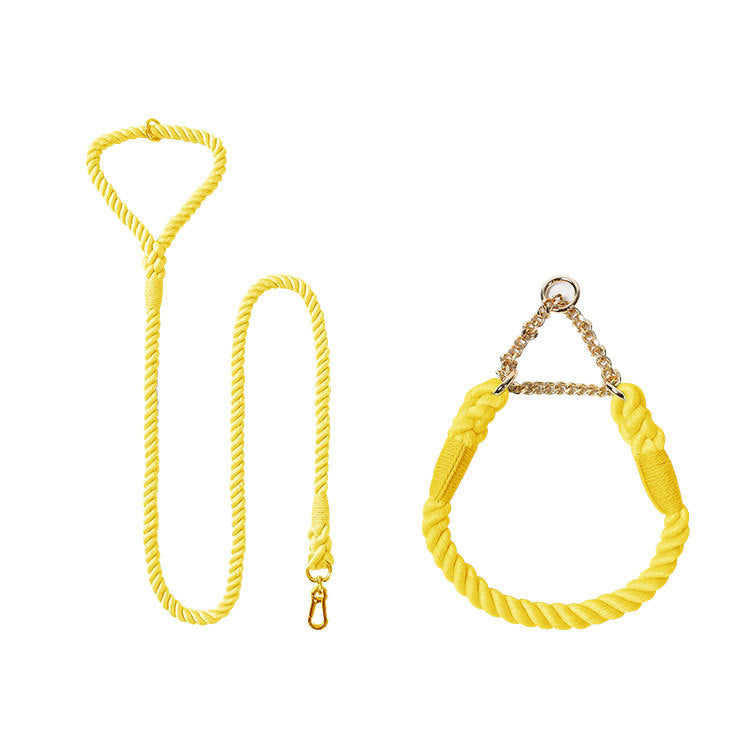 Woven Cotton Pet Leash And Collar Set For Comfortable Walking Control