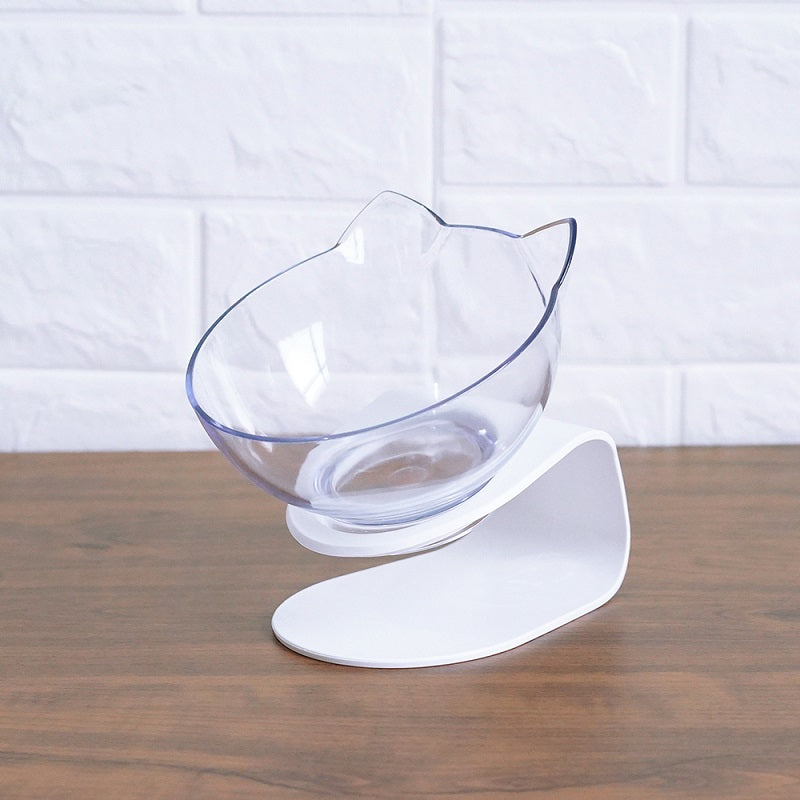 Non Slip Double Pet Bowl Raised Stand Cervical Protection Transparent Feeder