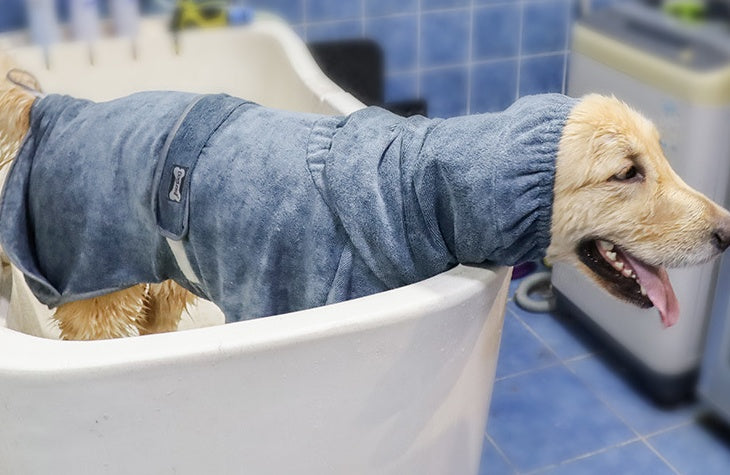 Highly Absorbent Cotton Pet Bathrobe Towel For Quick Drying