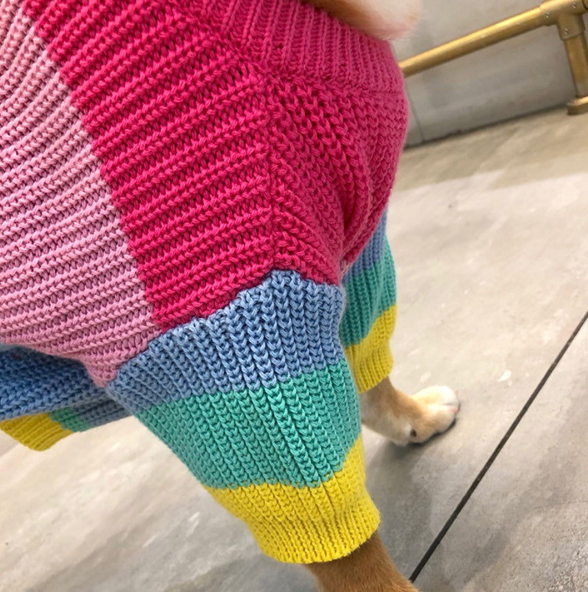 Pet Rainbow Sweater Clothes