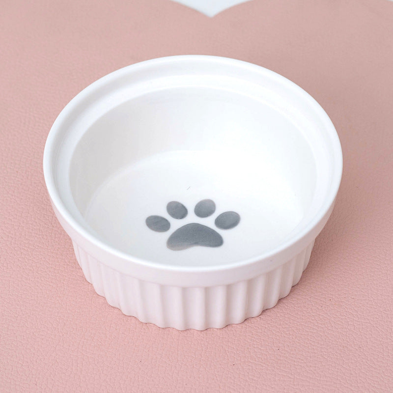 Bowl Ceramic Double Bowl Water Bowl Tall Diagonal Pet Bowl supplies