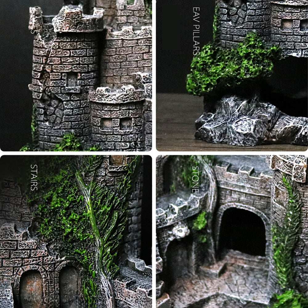 Resin Castle Decoration For Pet Tank Aquatic Display