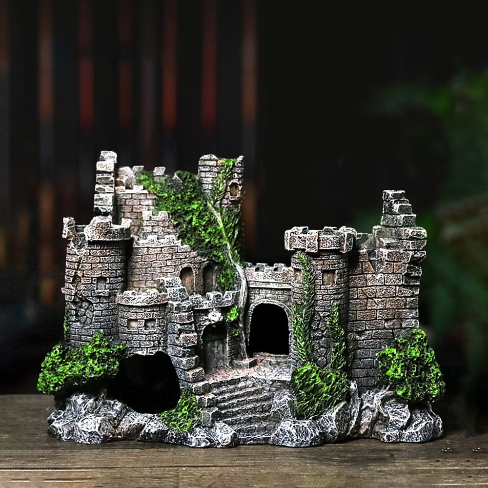 Resin Castle Decoration For Pet Tank Aquatic Display