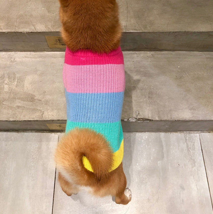 Pet Rainbow Sweater Clothes