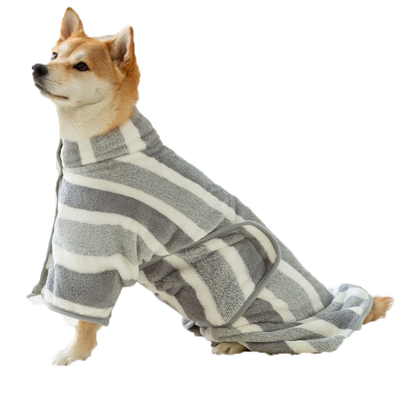 Pet Bath Robe Towel For Fast Drying And Grooming Use