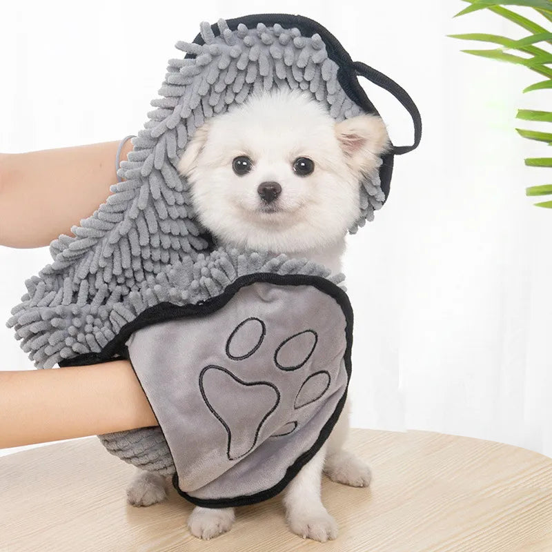Microfiber Quick Dry Pet Towel With Hand Pockets For Fast Absorption