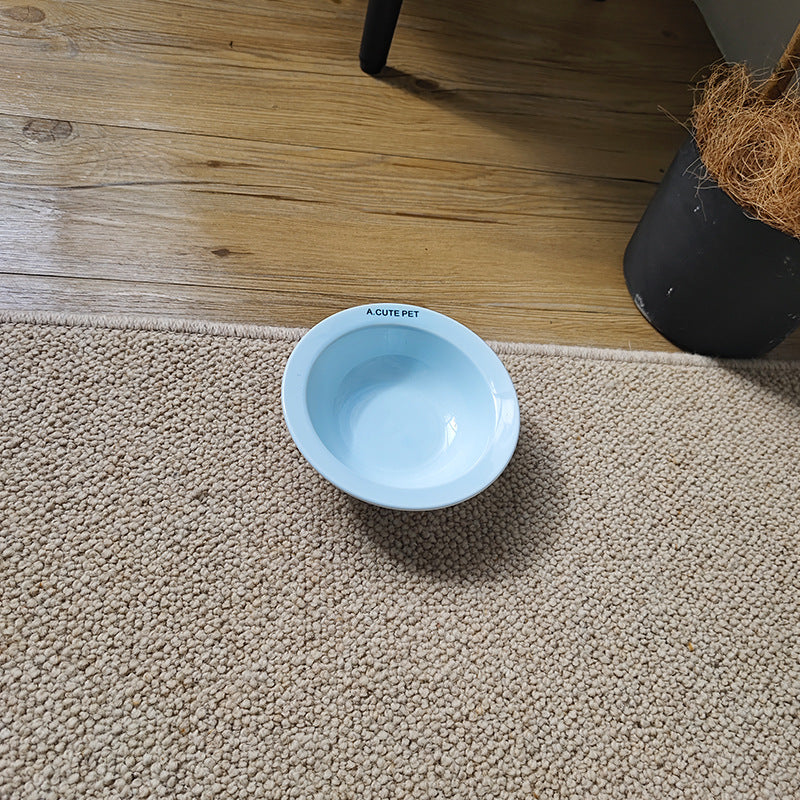 Ceramic Anti-Tumble Raised Pet Food And Water Double Bowl Stand