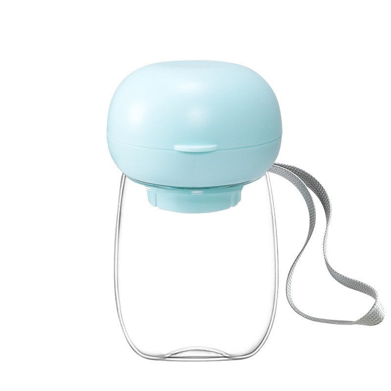 Portable Outdoor Travel Pet Water Bottle Drinking Cup Feeding Bowl With Lanyard