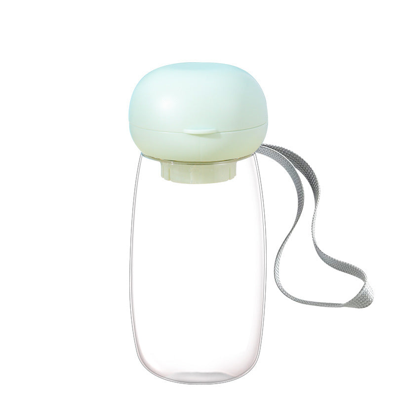 Portable Outdoor Travel Pet Water Bottle Drinking Cup Feeding Bowl With Lanyard