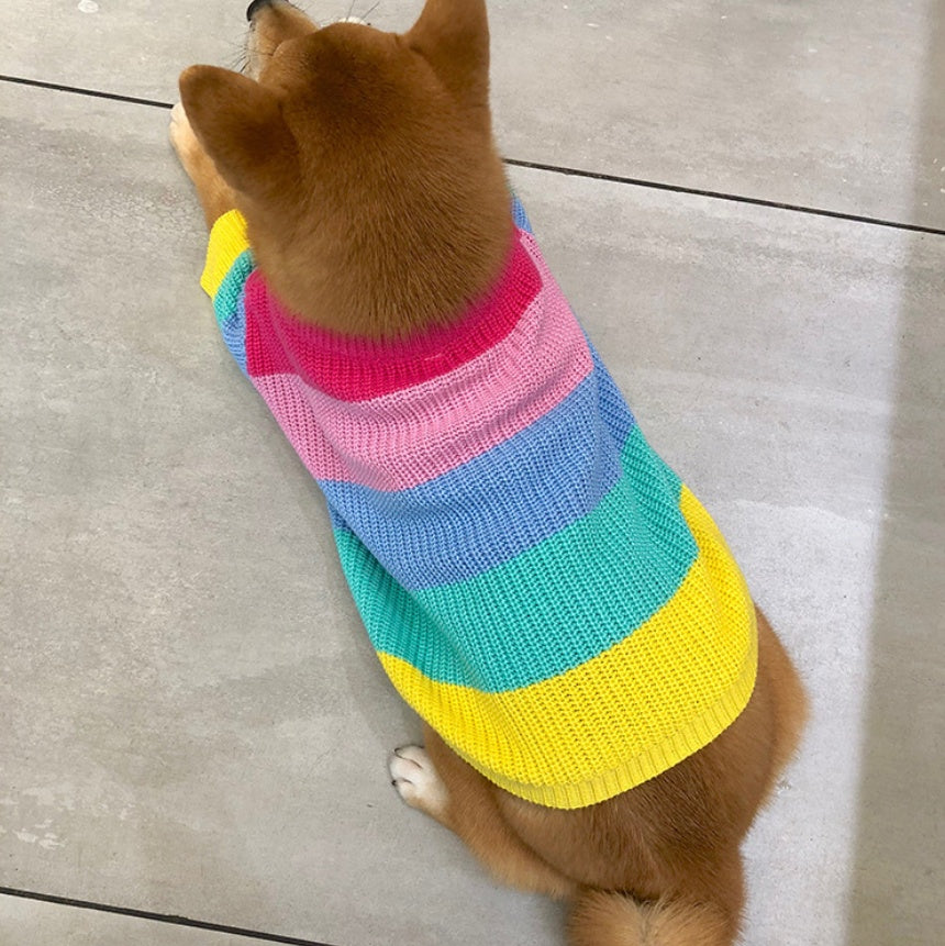 Pet Rainbow Sweater Clothes