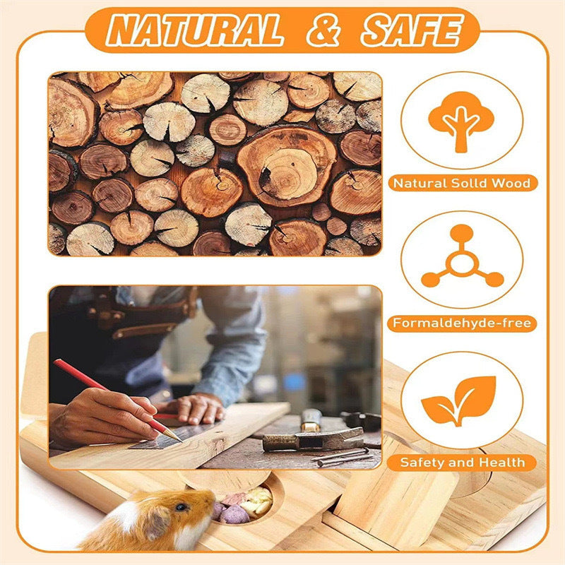 Wooden Snack Dispenser For Pet Cage Feeding System