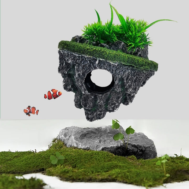 Floating Stone Ornament For Pet Tank Landscaping Decoration